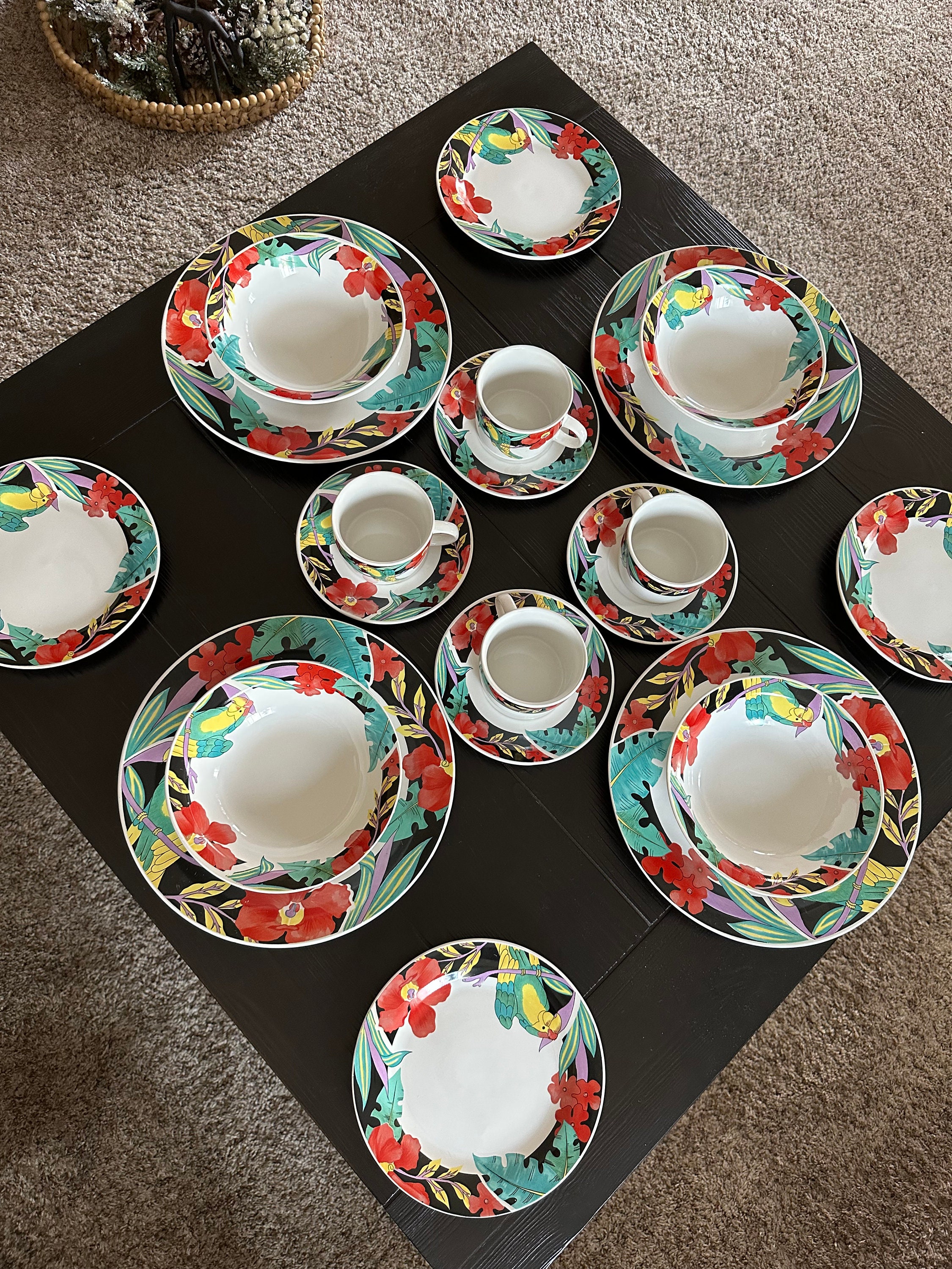 Vintage Jungle Paradise Stoneware Set of 20 Pieces - Etsy