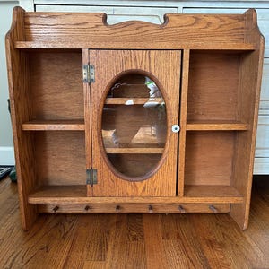 Vintage Oak Kitchen/bathroom Wall Cabinet
