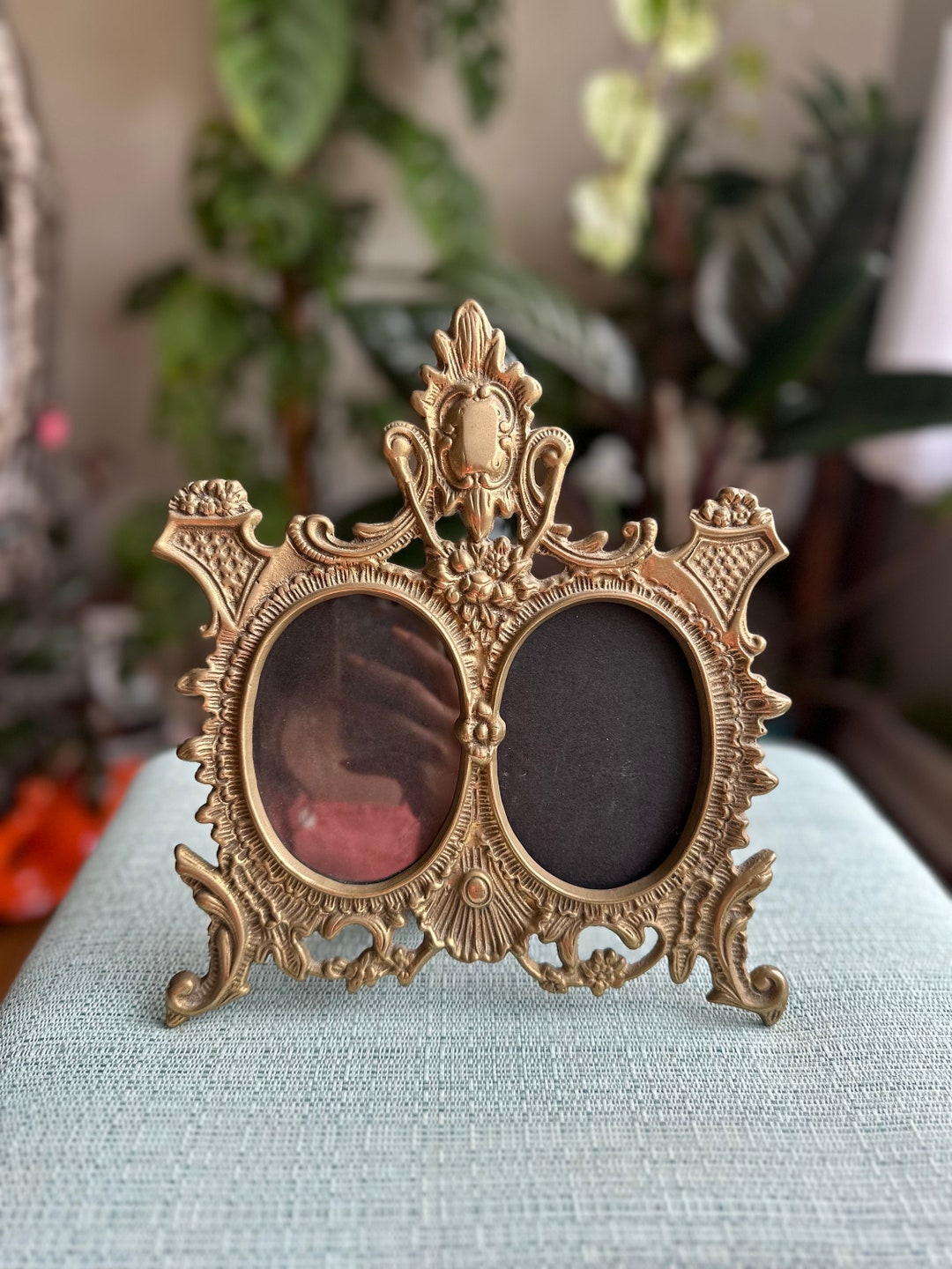 Victorian Style Ornate Oval Double Brass Picture Frame - Etsy