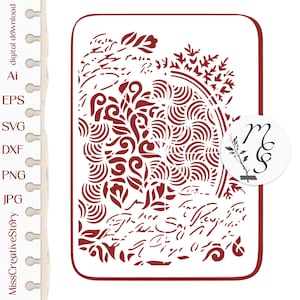Modello stencil in formato SVG, sfondo stencil, file per Cricut, Silhouette, Cameo, file digitali, download istantaneo SVG, DXF, EPS, PNG
