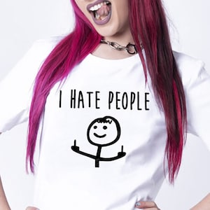 Je déteste les gens T-shirt unisexe Gildan Softstyle T-shirt nouveauté cadeau amusant insulte grossière t-shirt parodie jurer