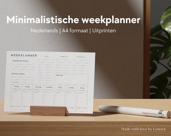 Minimalist weekly planner | Dutch planner 2023 | entrepreneur student planner | Private and business | structure | That girl aesthetic |