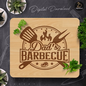 Dad&#39;s BBQ Svg, Father Laser Engraving Svg, Charcuterie Design, Chopping Board PNG, Cutting Board Digital File, Glowforge, Laser Cut File