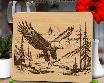 Eagle Mountain Laser Engraving SVG File: Charcuterie Board Design (Digital Download)