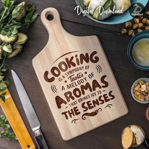 Quotes for cooking SVG, Laser Engraving Cut Files, Cook Charcuterie Design, Chopping Board PNG, Cutting Board Svg, Glowforge, Laser Cut File