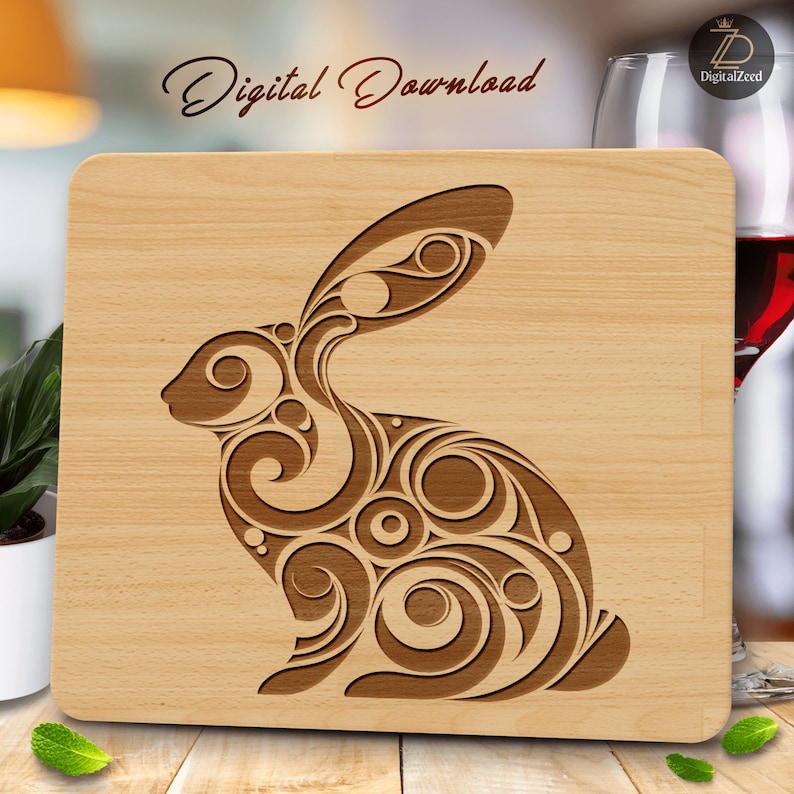 Abstract Rabbit SVG: Laser Cut File for Glowforge (digital Download) - Etsy