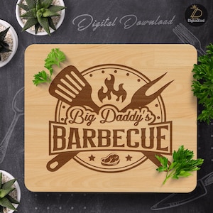 Big Daddy&#39;s BBQ Laser Engraving SVG: Charcuterie Board Design (Digital Download)
