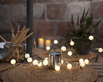 20 LED Lichterkette Mini-Glühbirnen warmweiß ca. 3m, Batterie, mit Timer