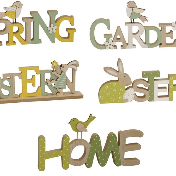 AKTION Holz Schriftzug Spring Garden Ostern Home Breite ca.28-30 cm