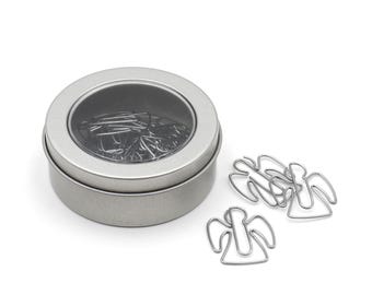 Schutzengel Büroklammern silber 15 Stück in einer Metalldose