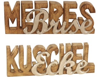 Holz Schriftzug Kuschelecke Meeresbrise Breite ca.25 cm