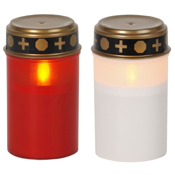 LED Batterie Grablicht Flackernd mit Timer Weiß oder Rot Outdoor