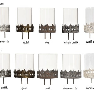 Kerzen- und Teelichthalter für Kränze mit Glasaufsatz zum Stecken, Auswahl