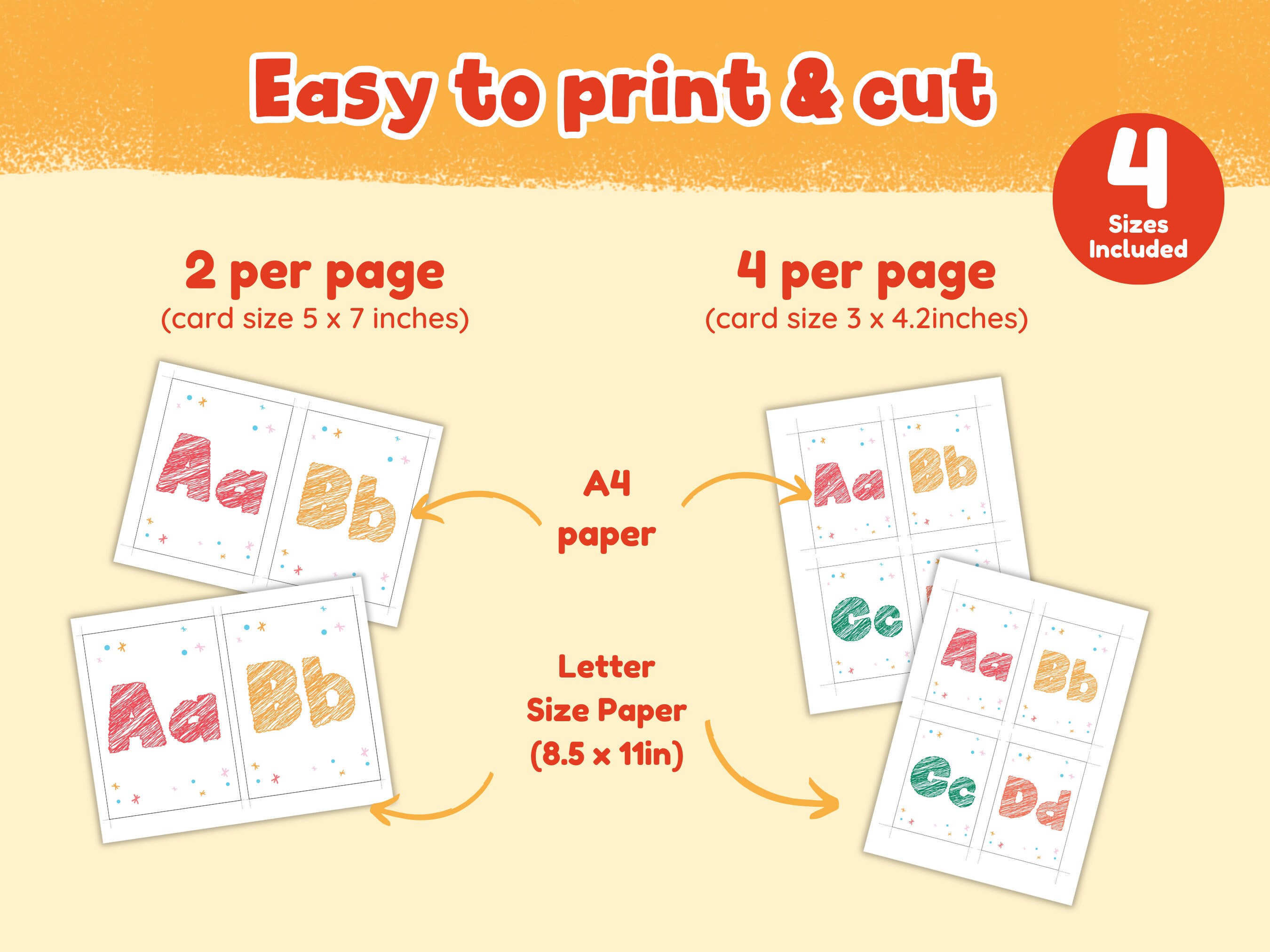 ABC Flashcards for Kids Printable Alphabet Flash Cards for Preschool ...