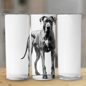 Cute Great Dane 20 oz Tumbler, Great Dane Lover Gifts for Dog Mom, Great Dane Tumbler with Lid, Personalized Dog Tumbler