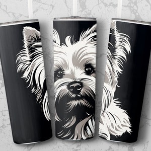 Cute Yorkshire Terrier Tumbler Wrap, Yorkshire Terrier Tumbler Gift, Cute Yorkie Gift, Dog Lover Gift, Yorkie Tumbler Gift
