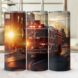 Firetruck Tumbler, Firetruck Tumbler Gift, Firetruck Gifts for Kids, Firetruck Gifts for Boys, Seamless