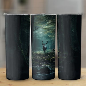 Dark Forest Elk 20 oz Tumbler, Elk Tumbler, Elk Gifts for Elk Lovers, Elk Tumbler with Straw