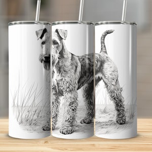 Airedale Terrier Tumbler Wrap, Airedale Terrier lover, Digital Download, Custom