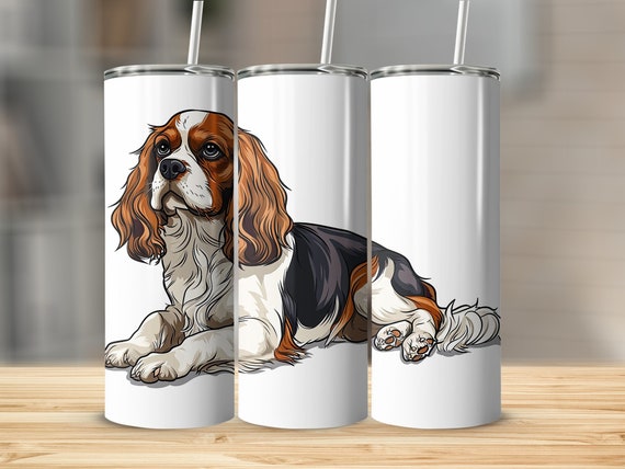 Cavalier King Charles Spaniel Tumbler - Black & Tan Cavalier King Charles Spaniel Tumbler - Black & Tan