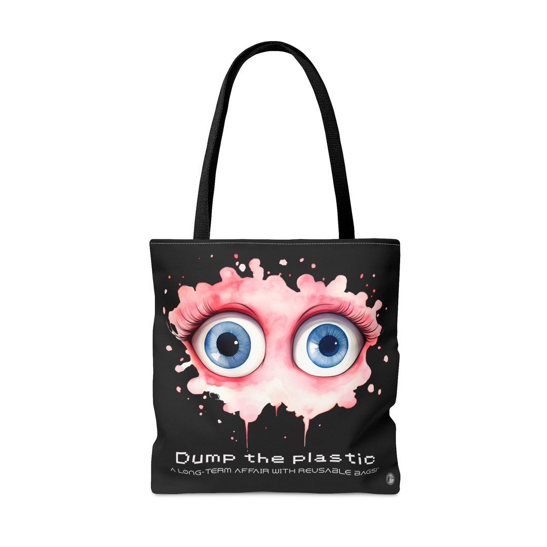 Big Romantic Eyes, Tote Bag AOP Pink and Black. Eco Design. Dump the ...