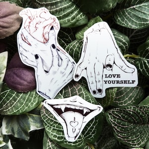 Stickers "Self Love" | Sticker Set | Heart | Mouth | Suggestive | Feminism | Positive Vibes | Decorative | Small Gift | Original Art