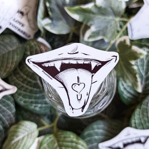 Sticker "I love you" | Vinyl | Love | Original Illustration | Unique Artwork | Handmade Gift | Vampire | Tattoo style | Edgy | Valentines