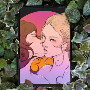 Impressão artística feminista "Caught" | Ilustração | Cartazes | Cartão postal | Orgulho | Feminismo | Presente | LGBTQIA+ Bi | Panela | Lésbica