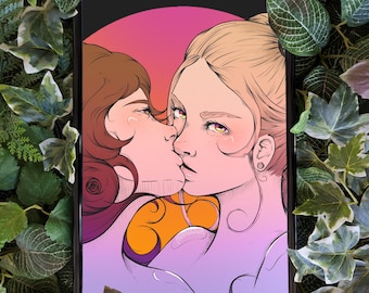 Feminist art print &quot;Caught&quot; | Illustration | Poster | Postcard | Pride | Feminism | Gift | LGBTQIA | Bi | Pan | Lesbian