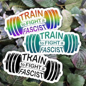 Sticker "Trein om een fascist te bevechten" | Geschiktheid | Sportschool | Antifascistisch | Links | Vreemd | LGBTQ-leden Geschenk | FCK-AFD | Waterfles sticker