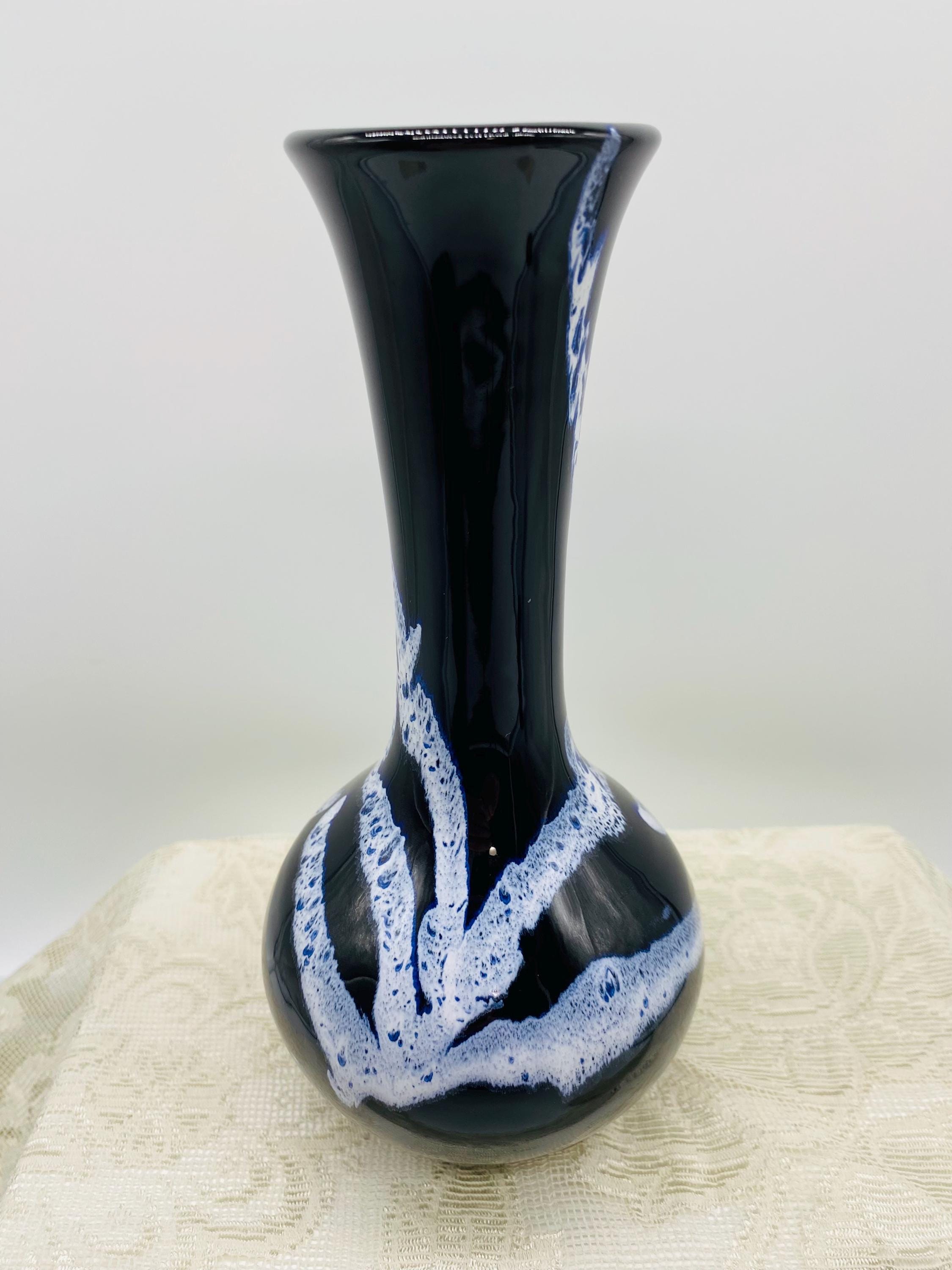 Blue Mountain Pottery Canada Cobalt Blue White Granite Drip Glaze 8.5 ...