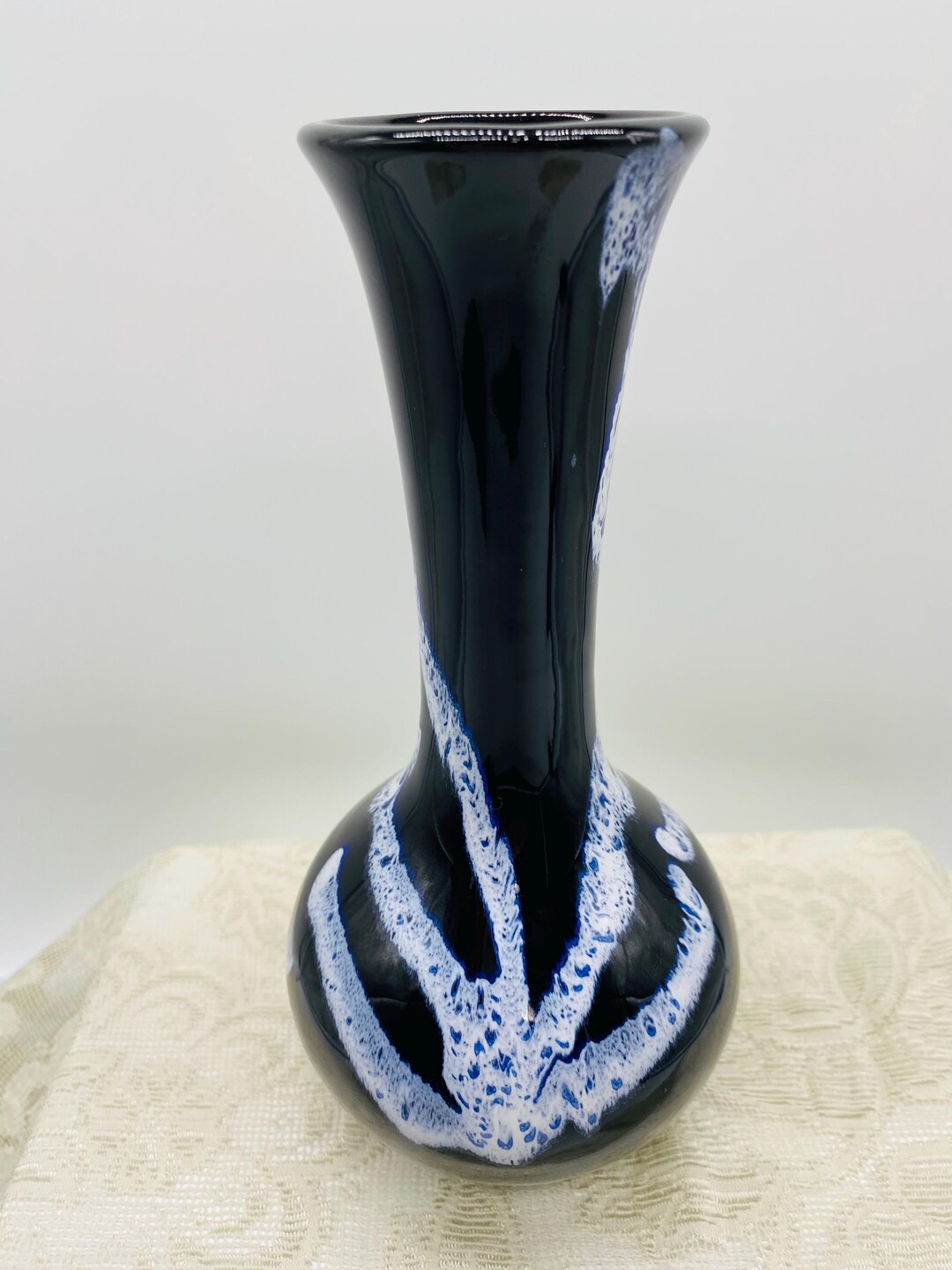 Blue Mountain Pottery Canada Cobalt Blue White Granite Drip Glaze 8.5 ...