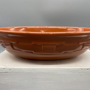 Longaberger Vitrified Pottery Woven Traditions Oval Vegetable Bowl 9" Paprika
