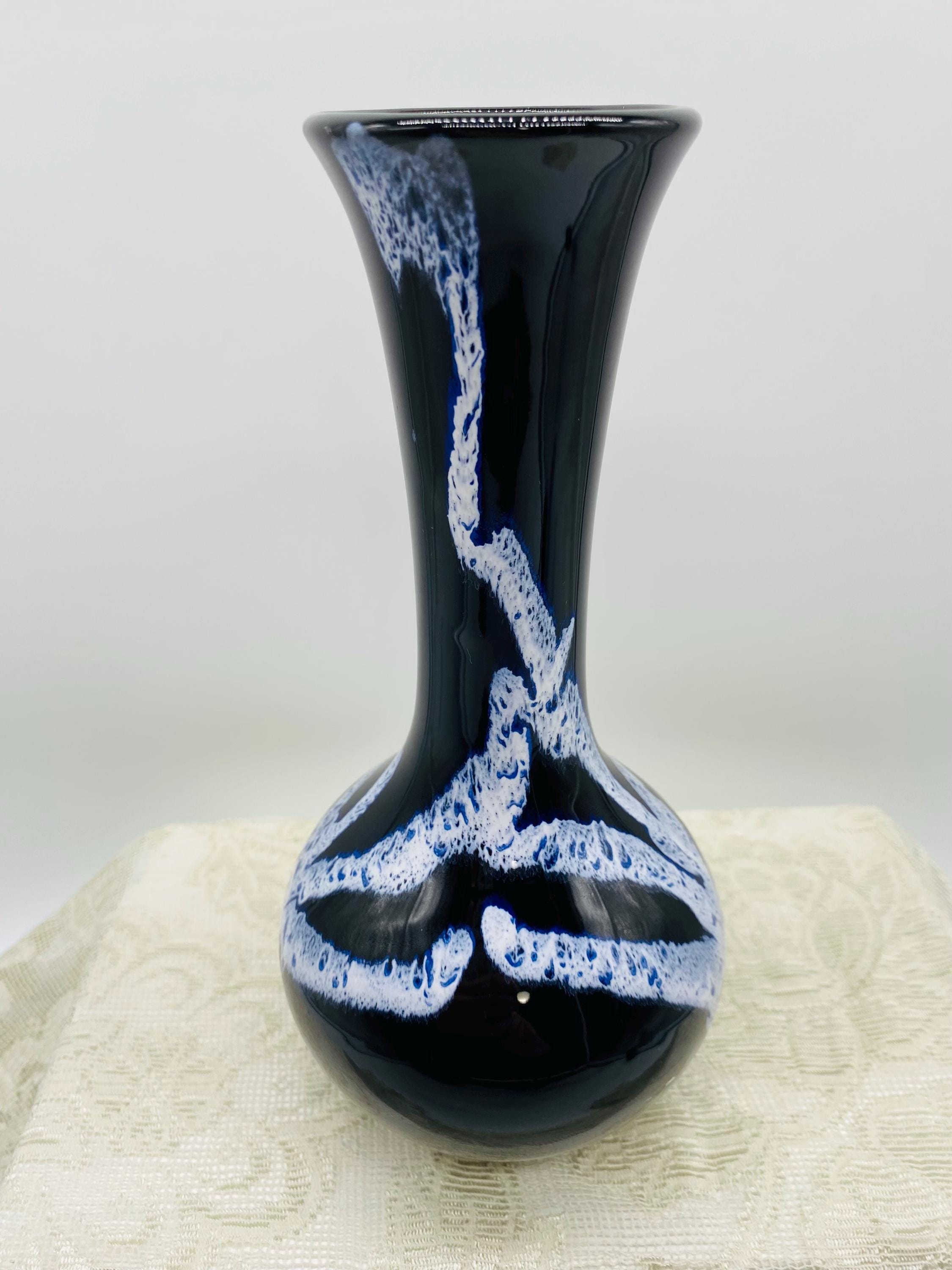 Blue Mountain Pottery Canada Cobalt Blue White Granite Drip Glaze 8.5 ...