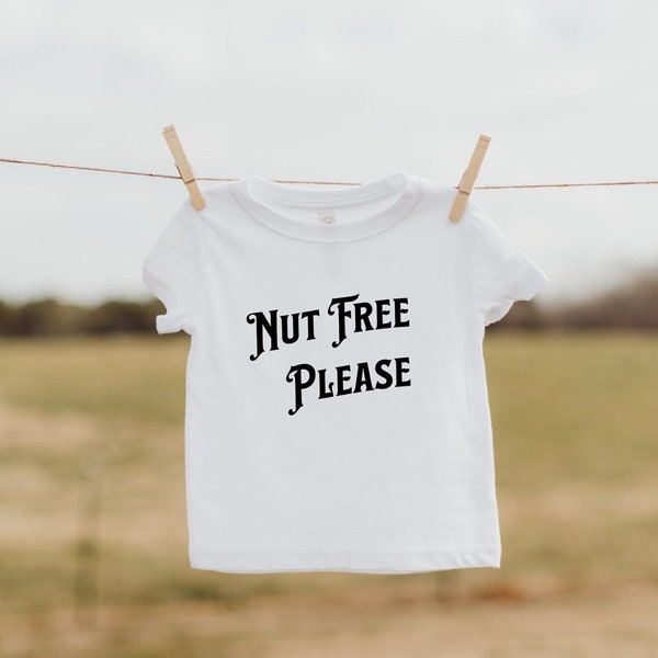 Nut Allergy T-Shirt. Child Safe. Food Peanuts Free Tshirt Toddler Tshirt. Nut Intolerant Youth T Kids Allergic School Gift No Nuts Allergies