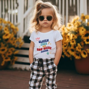 Food Allergy T-Shirt Child. Gluten Free T Shirt. Non Dairy TShirt Toddler. Food Intolerant Youth T. Kids School Gift. Food Allergy No Dairy