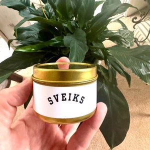 Latvia Candle Gift for Friend Gold Tin Candle Gift Latvian Party Favor Gift Latvia Gift Candle Latvia Aromatherapy Gift Latvia Birthday Gift