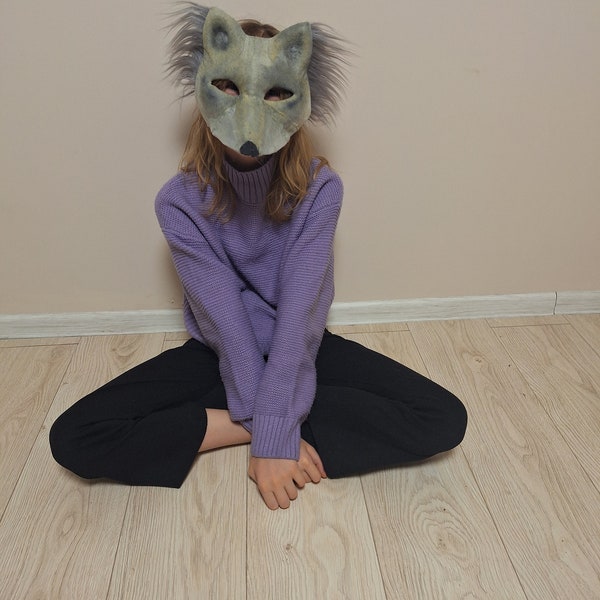 Masque de loup fait main