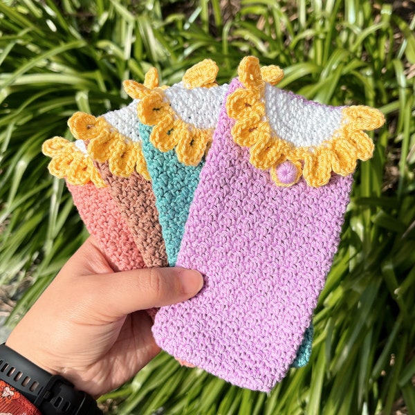 Handmade Flower Crochet (Sun)Glasses Pouch