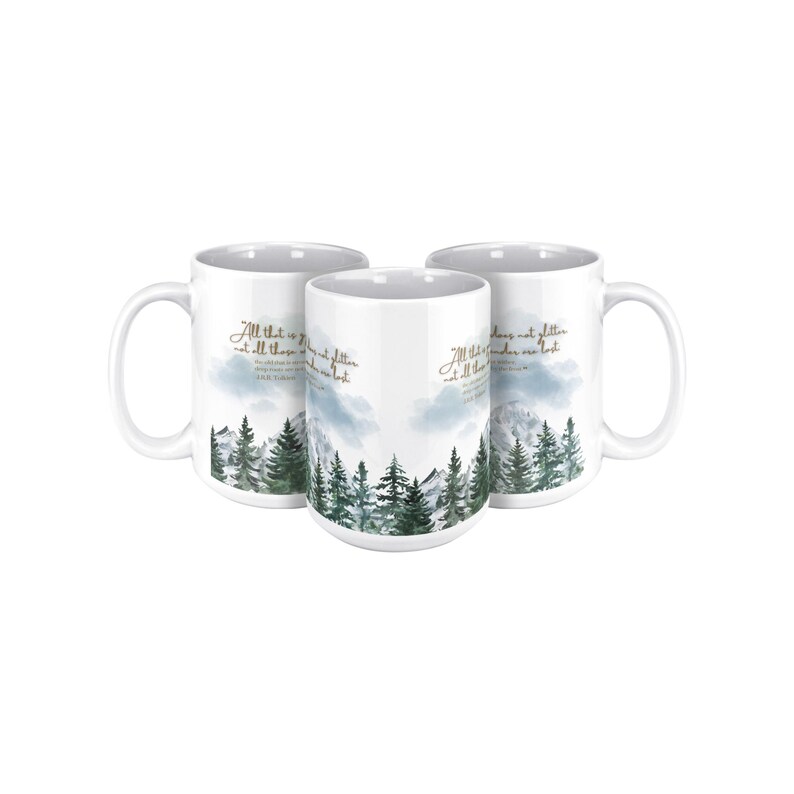 Lord of the Rings 15 oz Ceramic Mug, J.R.R. Tolkien, book lover gift, Middle Earth, LOTR, not all those who wander are lost, Gandalf, Frodo image 4