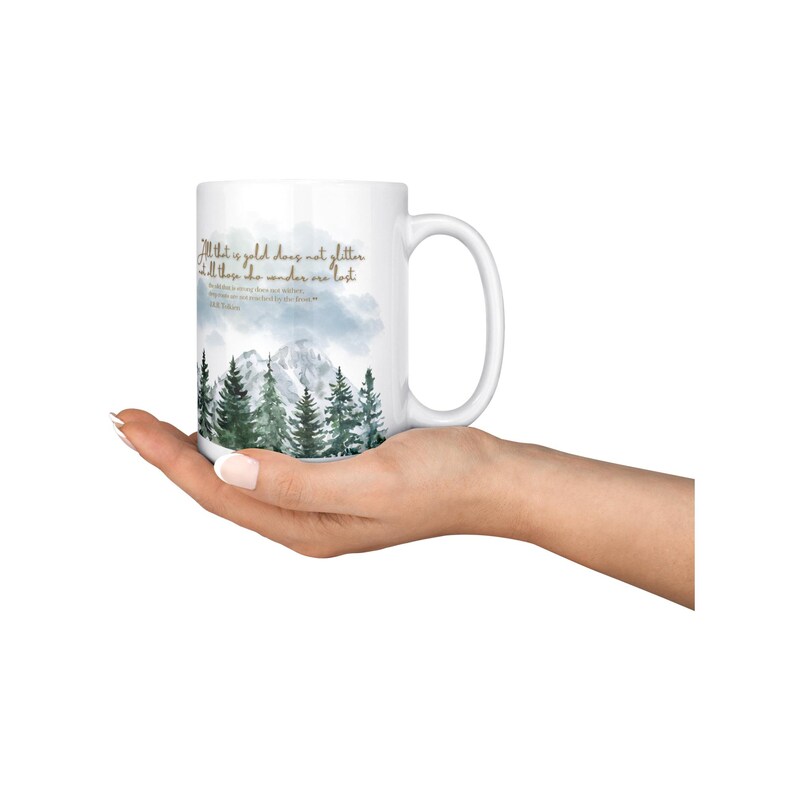 Lord of the Rings 15 oz Ceramic Mug, J.R.R. Tolkien, book lover gift, Middle Earth, LOTR, not all those who wander are lost, Gandalf, Frodo image 6