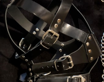 Leather Harness Mask