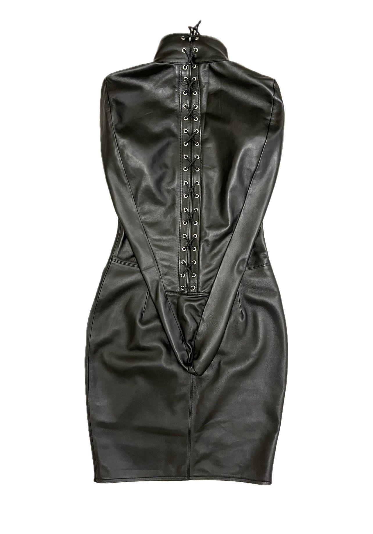 Leather armbinder dress