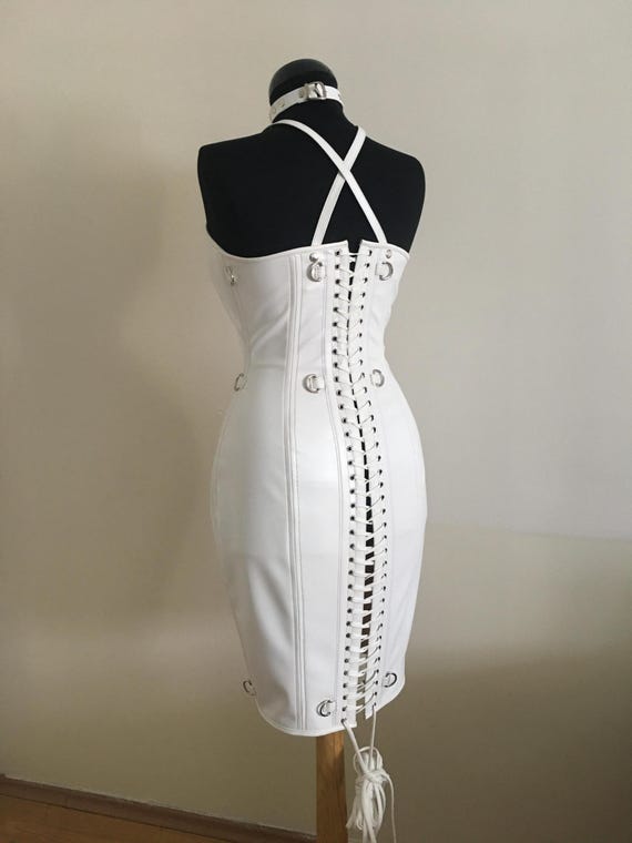 Leather corset dress