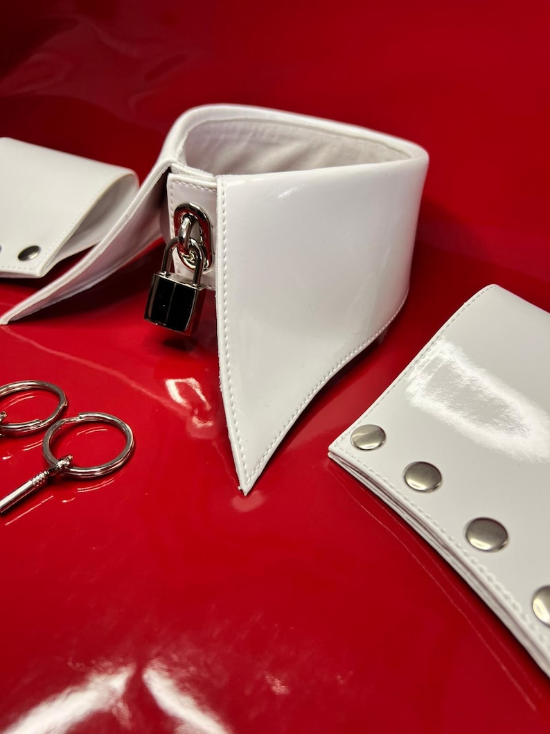 Pvc Padlock Collar Cuffs - Etsy