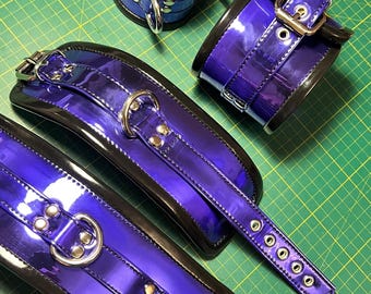 PVC Metallic Blue hand and foot handcuffs