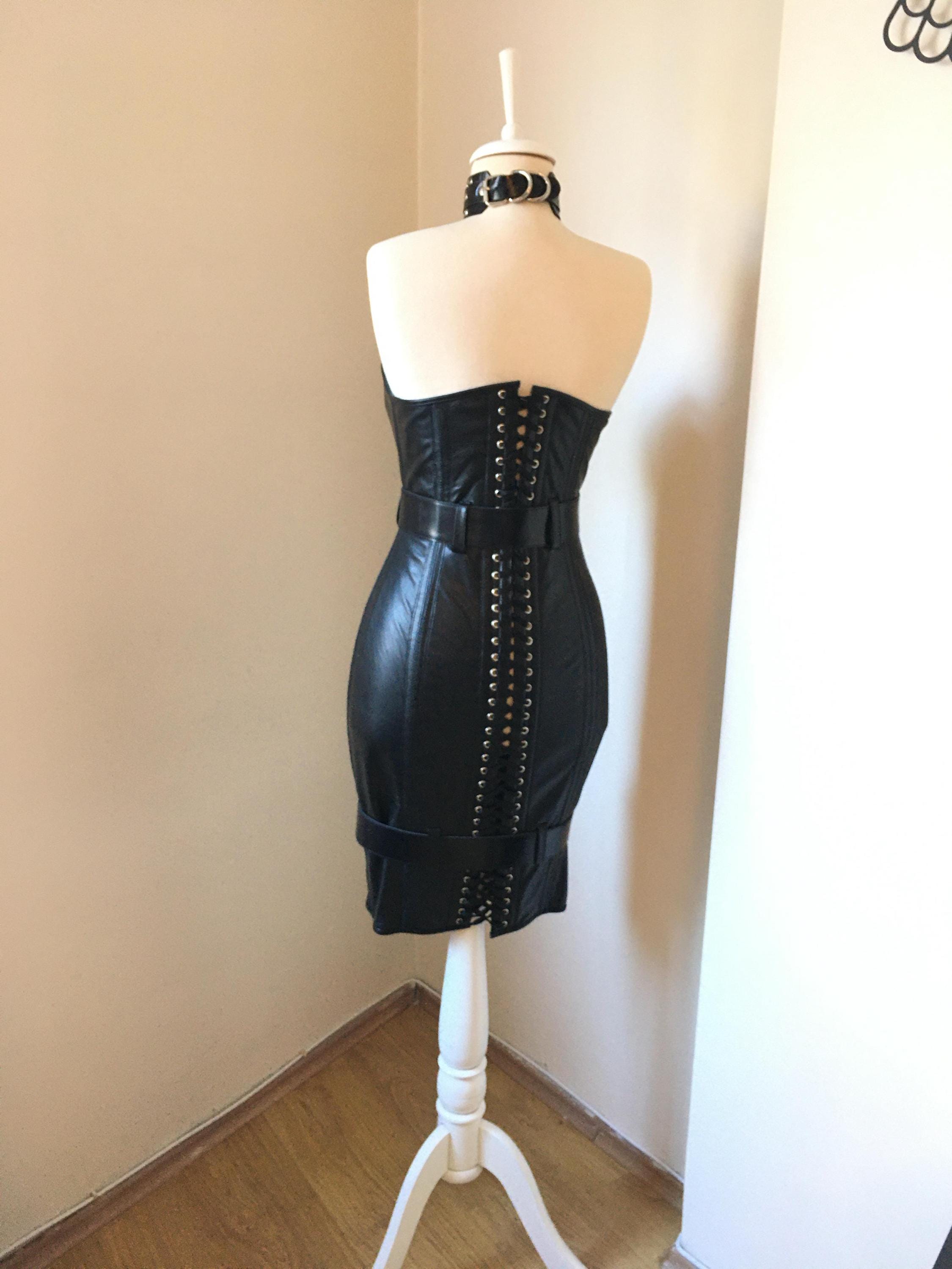 Leather Corset Dress - Etsy Leather Corset Dress - Etsy