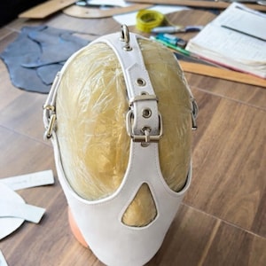 Leather octopus mask White