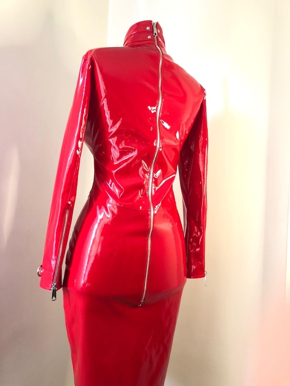 red pvc corset dress Red Liquid Satin Corset Basque Waist Short Evening Dress | Ruby