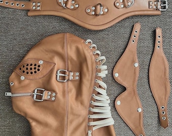 Leather Mask And Collar